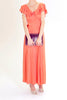 30s peach ruffle dress