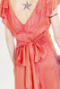 30s peach ruffle dress
