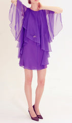 70s Tiered Chiffon Dress