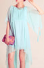 70s Hi-Low Aqua Dress