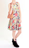 80s Floral Print Racer Dress