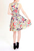 80s Floral Print Racer Dress