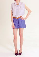 Sleeveless Silk Shirt