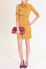 Gold Shirt Dress